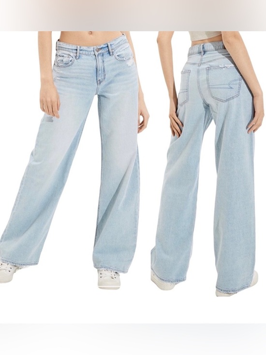 American Eagle Outfitters Denim - American Eagle Womens 14R AE Low Rise Skater Jean Baggy Wide Leg Light Wash